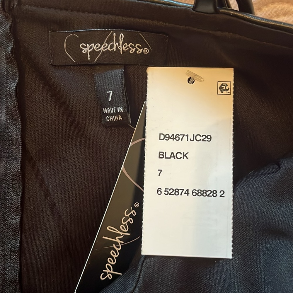 NWT Speechless Faux Leather Tulle Dress - Picture 8 of 9